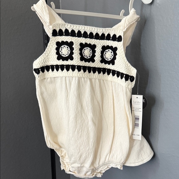 Nicole Miller Other - Nicole Miller Cream and Black Baby Romper